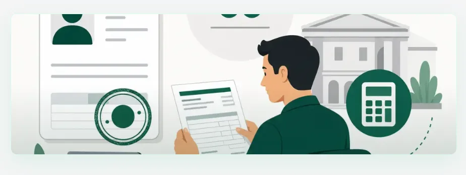 Hero CalcularRFC — Calculadora RFC México Ilustración de calculadora RFC y contribuyente en México